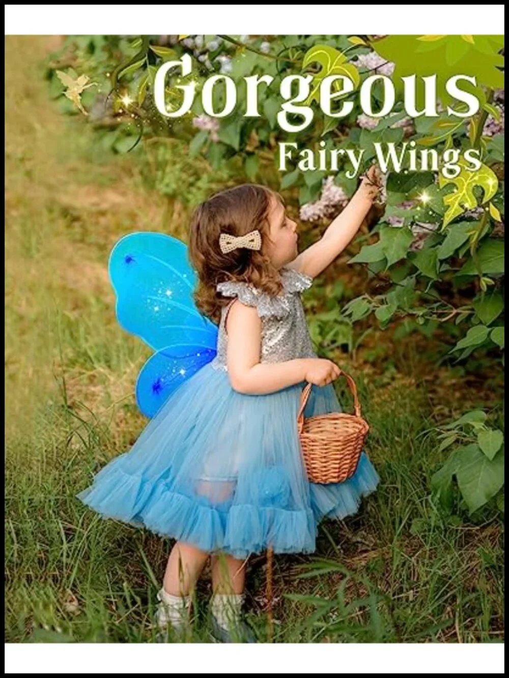 10 Pack Fairy Wings for Girls Costume Pretend Play Halloween Party Lightweight